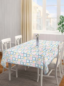 ARRABI - Geometric Cotton Blend 6 Seater Table Cover