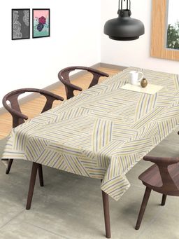 ARRABI - Striped Cotton Blend 8 Seater Table Cover