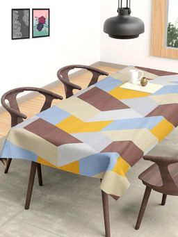 ARRABI - Geometric Cotton Blend 8 Seater Table Cover