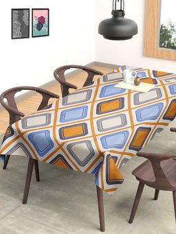 ARRABI - Geometric Cotton Blend 6 Seater Table Cover