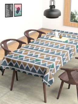 ARRABI - Geometric Cotton Blend 6 Seater Table Cover
