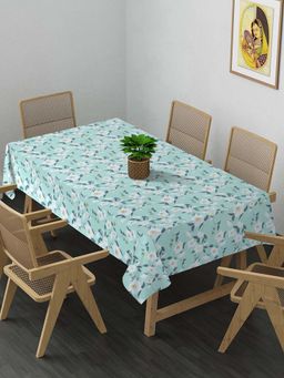 ARRABI - Green Floral Cotton Blend 8 Seater Table Cover