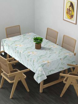 ARRABI - Green Floral Cotton Blend 8 Seater Table Cover