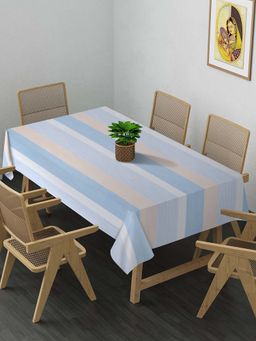 ARRABI - Multi Stripes Cotton Blend 6 Seater Table Cover