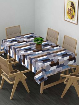 ARRABI - Multi-Color Abstract Cotton Blend 6 Seater Table Cover