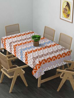 ARRABI - Multi-Color Geometric Cotton Blend 8 Seater Table Cover
