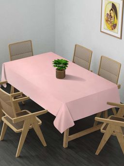 ARRABI - Pink Solid Cotton Blend 8 Seater Table Cover