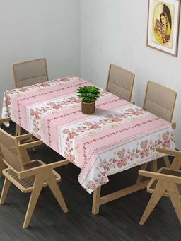 ARRABI - Pink Cartoon Cotton Blend 8 Seater Table Cover