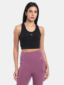 R&B - Black Regular Fit Solid Women's Tank