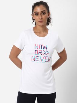 R&B - Off White Typographic Regular Women T-Shirt