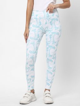 R&B - Blue Abstract Skinny Women Leggings