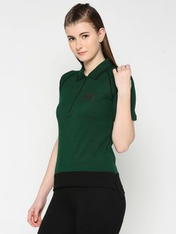 Being Human - Green Semi Fit Short Sleeve Women's Polo T-Shirt