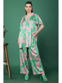 TAMISKA BY NARENDRA KUMAR - Green Floral Print Co-Ord (Set of 2)