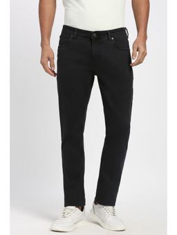 Peter England - Men Black Mid Wash Jeans