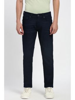 Peter England - Men Navy Blue Mid Wash Jeans