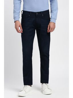 Peter England - Men Navy Blue Mid Wash Jeans