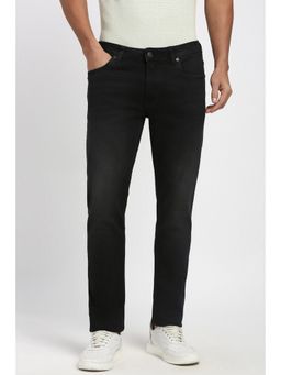 Peter England - Men Black Mid Wash Jeans