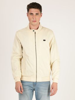 Lee - Men Cream Solid Jacket (Regular)