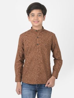 CRIMSOUNE CLUB - Boy Brown Printed Kurta