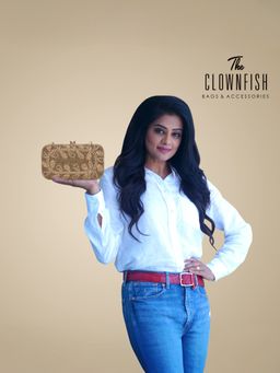 The Clownfish - Gold Womens Party Clutch (Set Of 2)