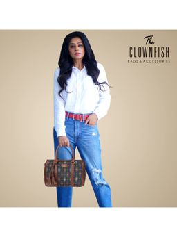 The Clownfish - Green Printed Handicraft Fabric Duffle Bag (Set Of 2)