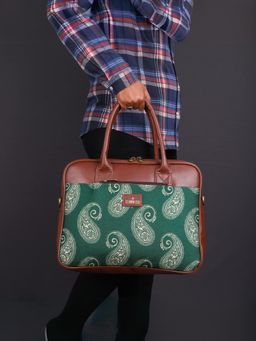 The Clownfish - Green 15.6 Inch Laptop Bag for Women (Set Of 2)