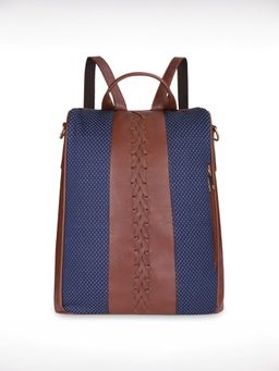 The Clownfish - Blue Faux Leather Anti-Theft Womens Backpack