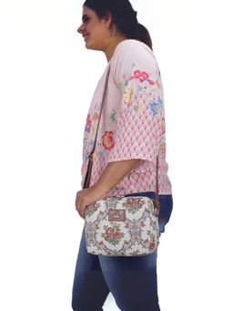 The Clownfish - White Faux Leather Crossbody Sling Bag for Women