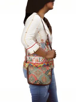 The Clownfish - Multi-Color Tapestry Fabric Crossbody Sling Bag for Women