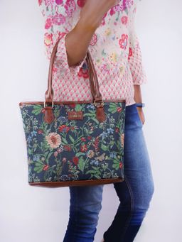 The Clownfish - Navy Blue Faux Leather Handbag for Women