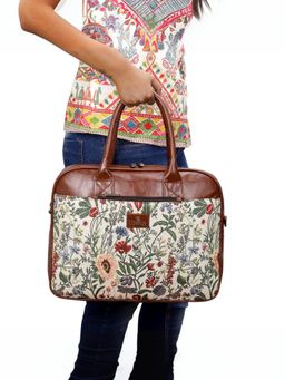 The Clownfish - Off White 15.6 Inch Laptop Bag for Women (Set Of 2)