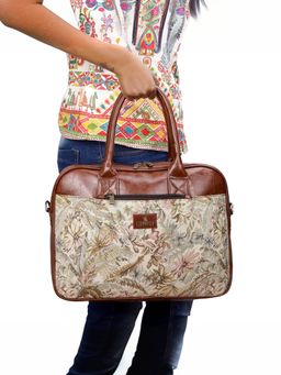 The Clownfish - Beige 15.6 Inch Laptop Bag for Women (Set Of 2)