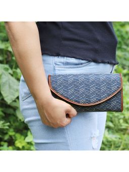 The Clownfish - Blue Faux Leather Snap Flap Closure Womens Wallet