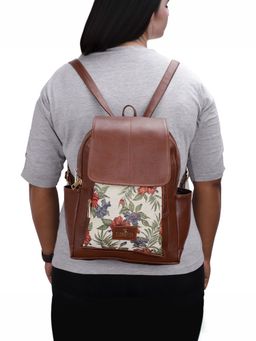The Clownfish - White Faux Leather Womens Backpack