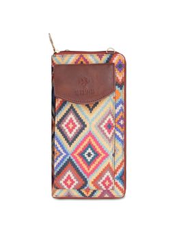 The Clownfish - Multi-Color Printed Handicraft Fabric Vegan Leather Wallet (Set Of 2)