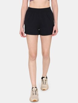 Zivame - Zelocity Quick Dry High Rise Shorts - Jet Black