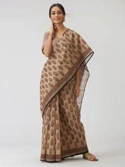Fabindia - Cotton Silk Bagru Print Sari