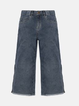 KiddoPanti - Girls Fashion Flared Denim Pants wth Side Zip