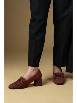 MIORAH - Maroon Leather Pumps