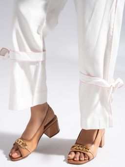 MIORAH - Tan Leather Sandal Heels