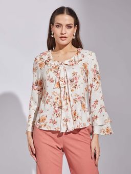 Latin Quarters - Orange Round Neck Blouse