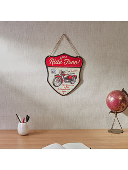 HomeTown - Route 66 Metal Badge Wall Decor In Multi-Color