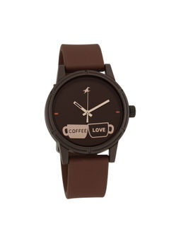 Fastrack - Tees Cafe 38062Pp02W Brown Dial Analog Watch For Unisex