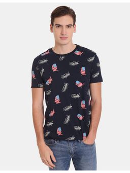U.S. Polo Assn. Denim Co. - All Over Flag Print Cotton T-shirt
