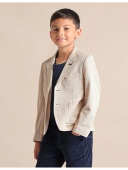 U.S. POLO ASSN. - Boys Beige Cotton Full Sleeves Blazer