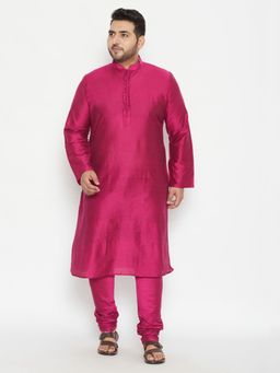Vastramay - Men Pink Viscose Blend Kurta