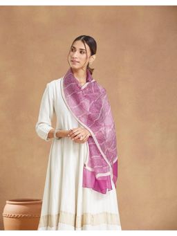 Fabindia - Maroon Silk Blend Hand Block Printed Stole