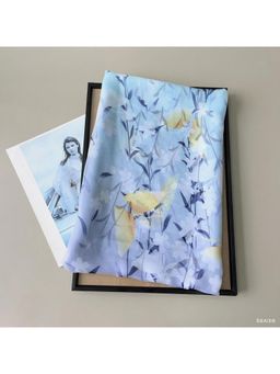 CrossKulture - Women Floral Printed Scarf - Blue