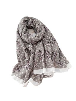 CrossKulture - Women Printed Scarf - Grey