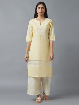W - Floral Yellow Kurta